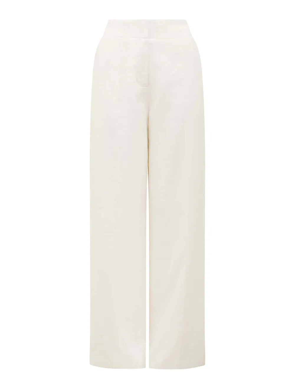 White Linen Wide-Leg Pants