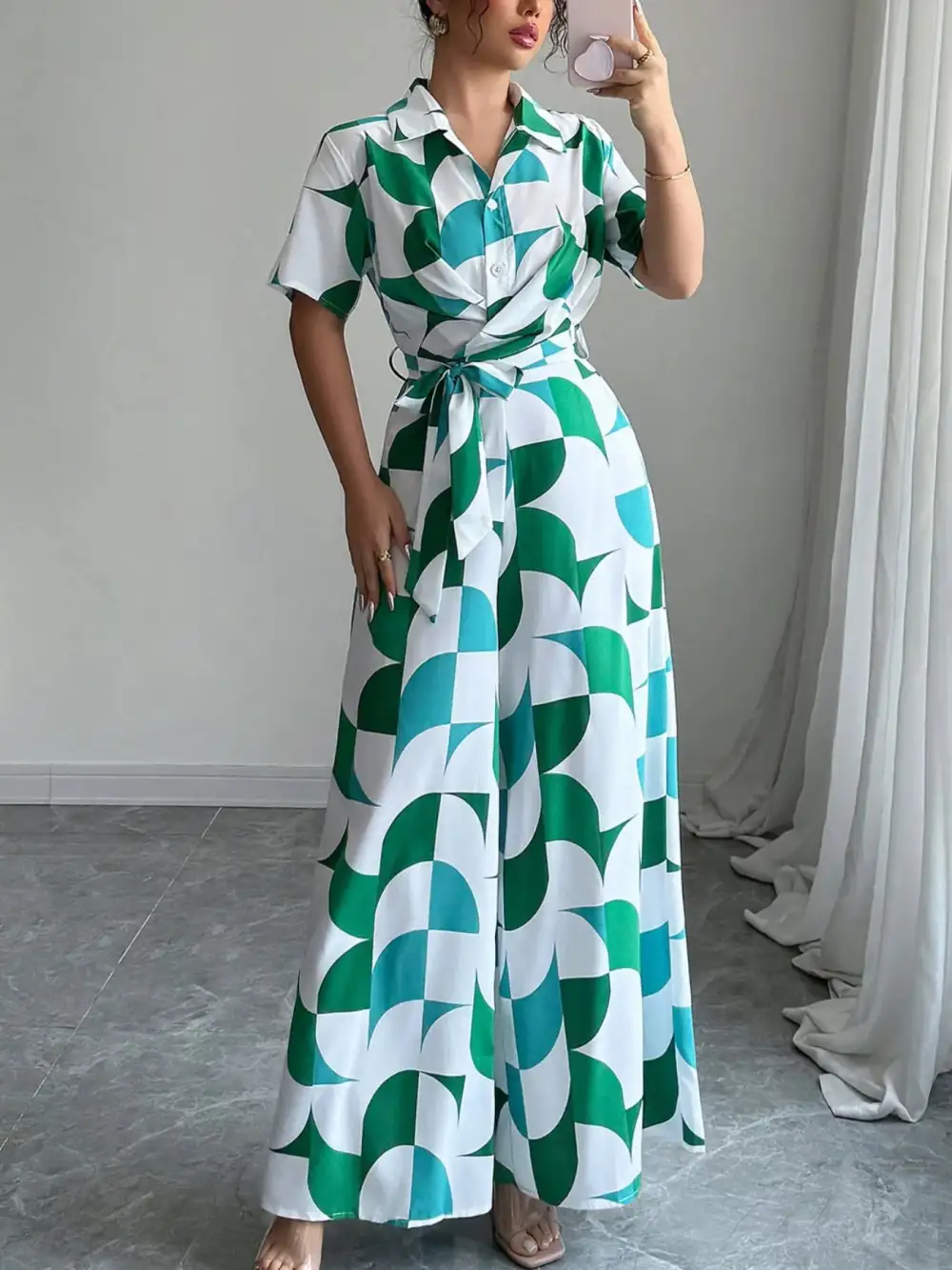 Everyday Wide Leg Printed Jumpsuit