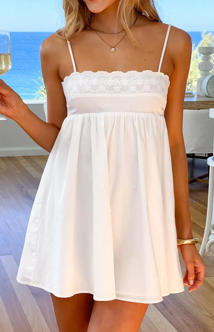 Babydoll Embroidered Eyelet Mini Dress