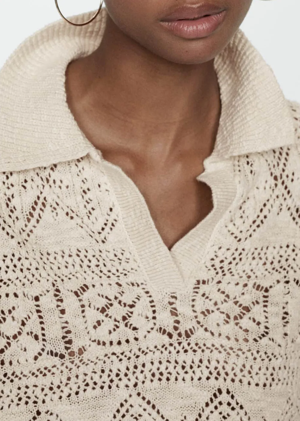 Knitted jumper with openwork details