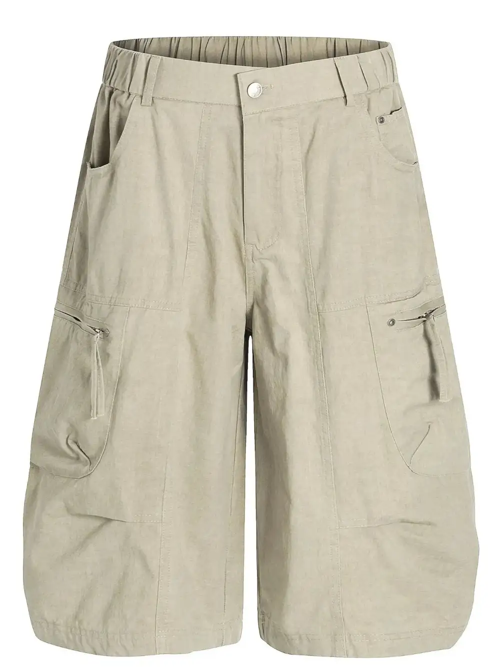 Relaxed Utility Cotton Blend Casual Shorts