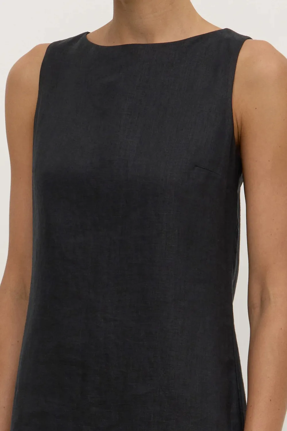 Linen Round Neck Dress