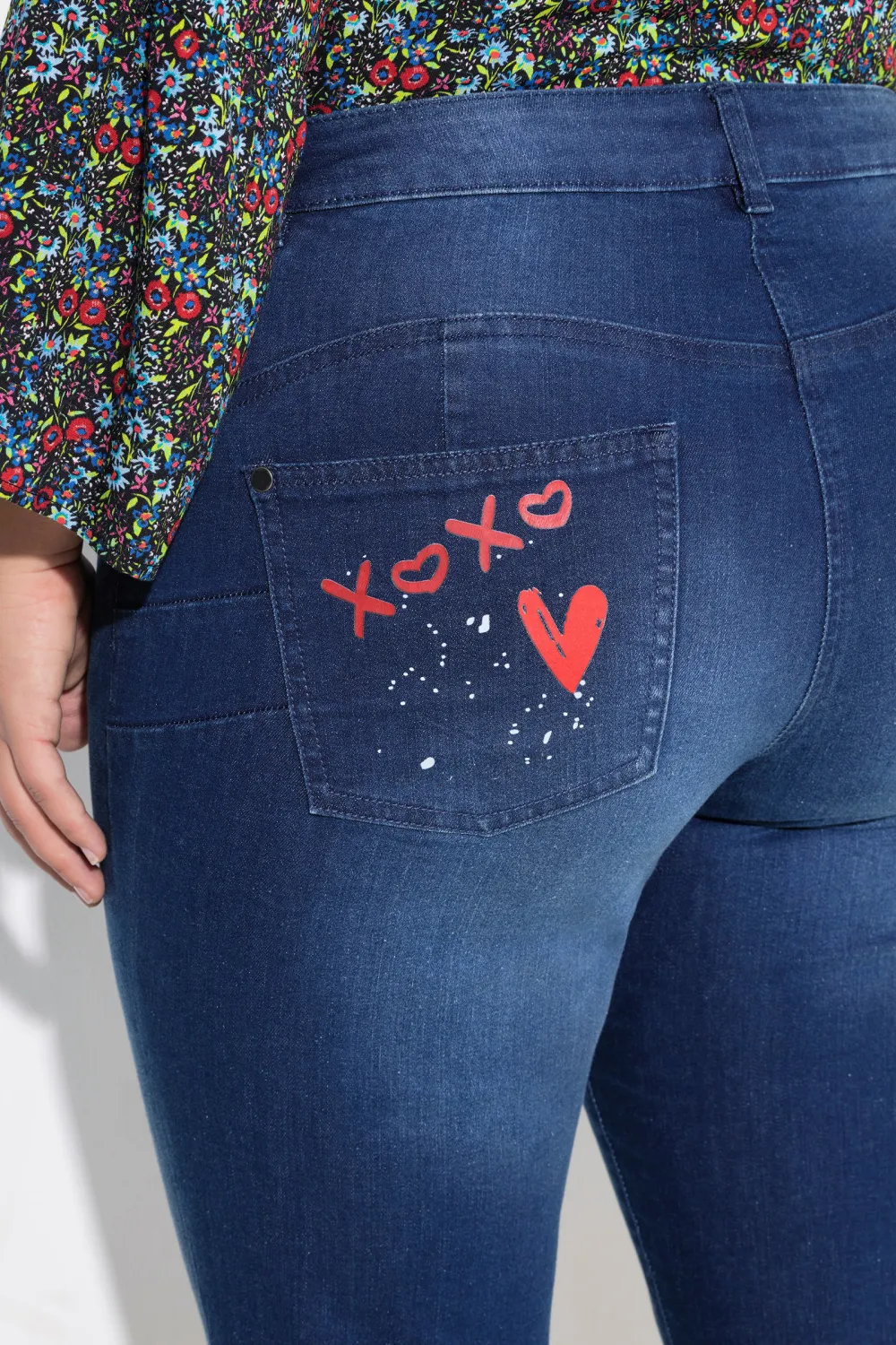 Love Flower Printed Jeans