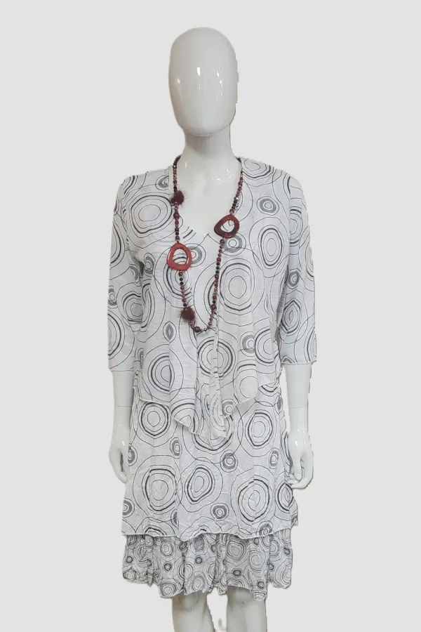 Black and White Circular Print Bolero