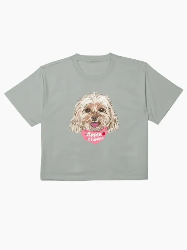 Dog Head Printed Women's Short Sleeved T-Shirt