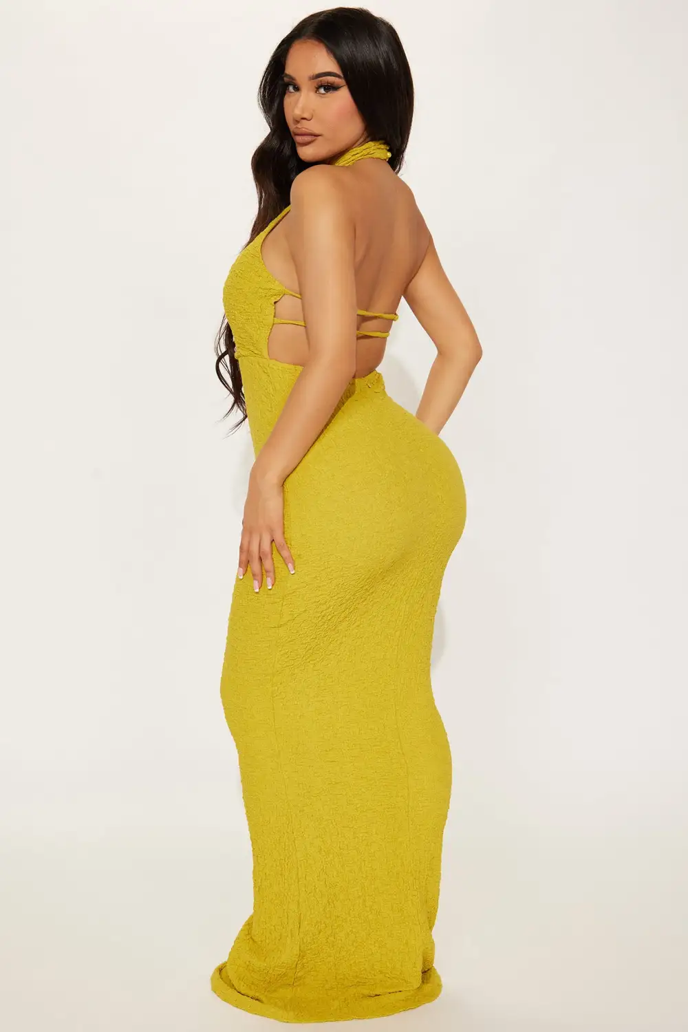 Taelynn Textured Maxi Dress - Chartreuse