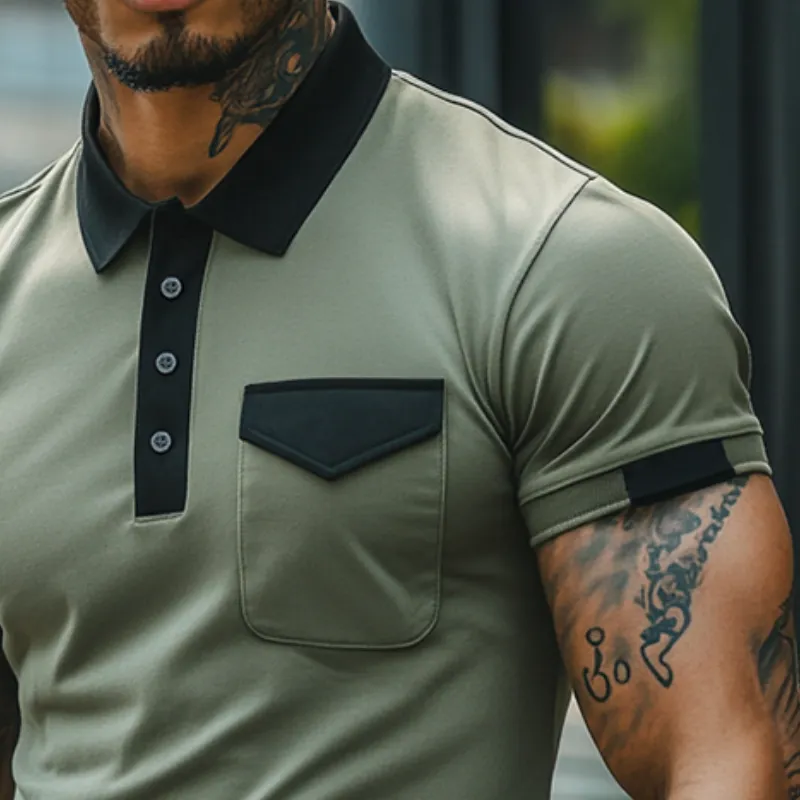 Versatile Short Sleeve Collared Knit Cotton Shirt