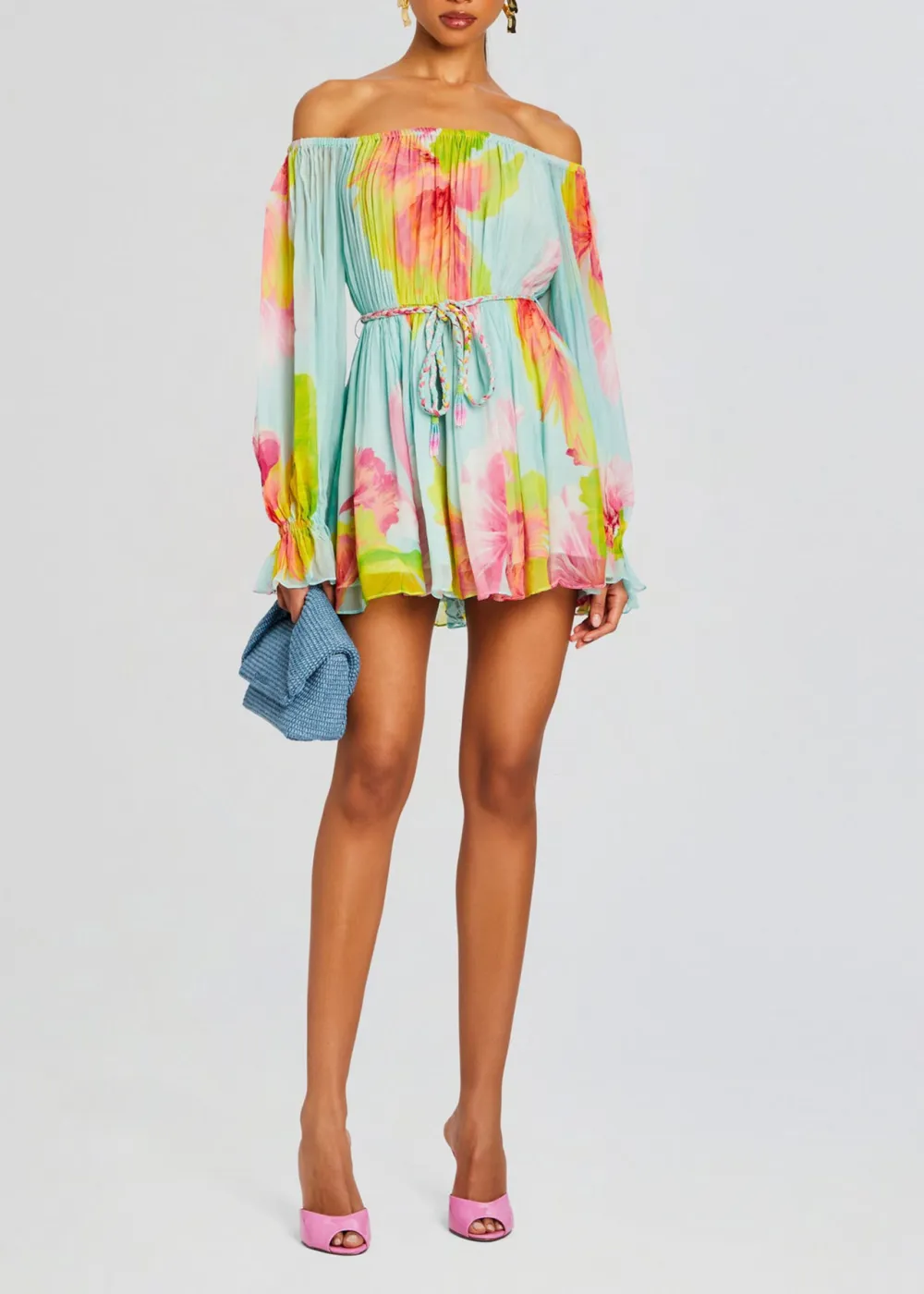 Off The Shoule Colorful Romper