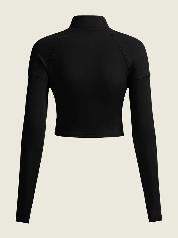 Women's Zipper Letter Patched Blouse