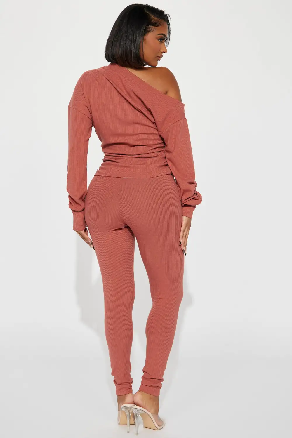 Taylor Off Shoulder Pant Set - Marsala