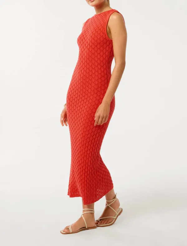 Crochet Knit Maxi Dress