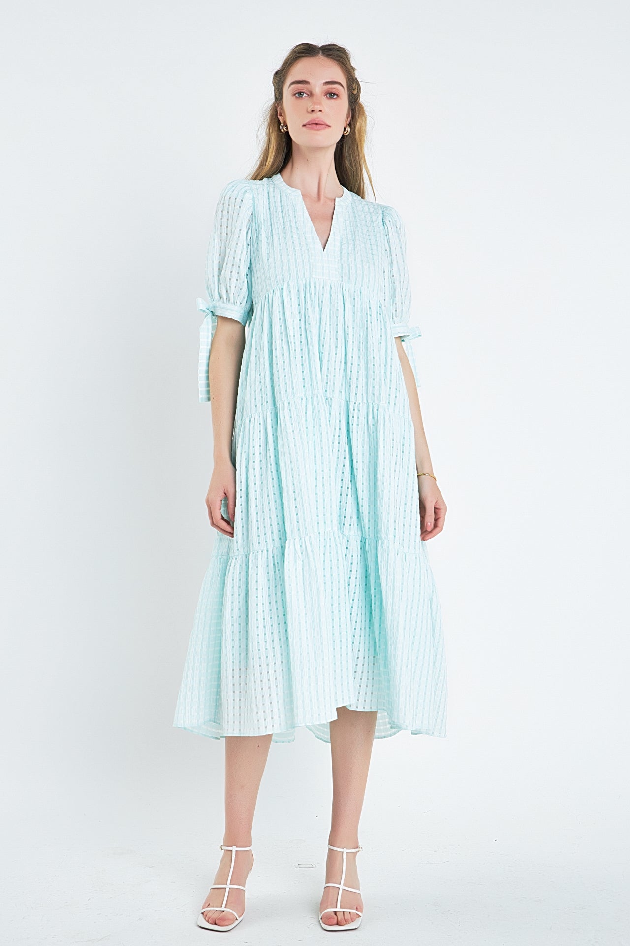 Gingham Tiered Midi Dress