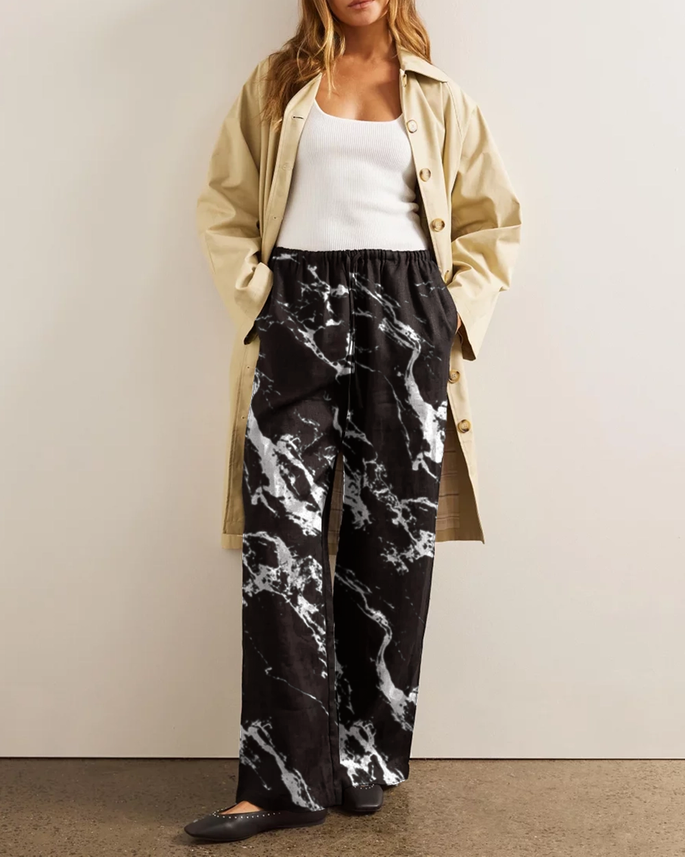 Drawstring Waist Relaxed Linen Pants