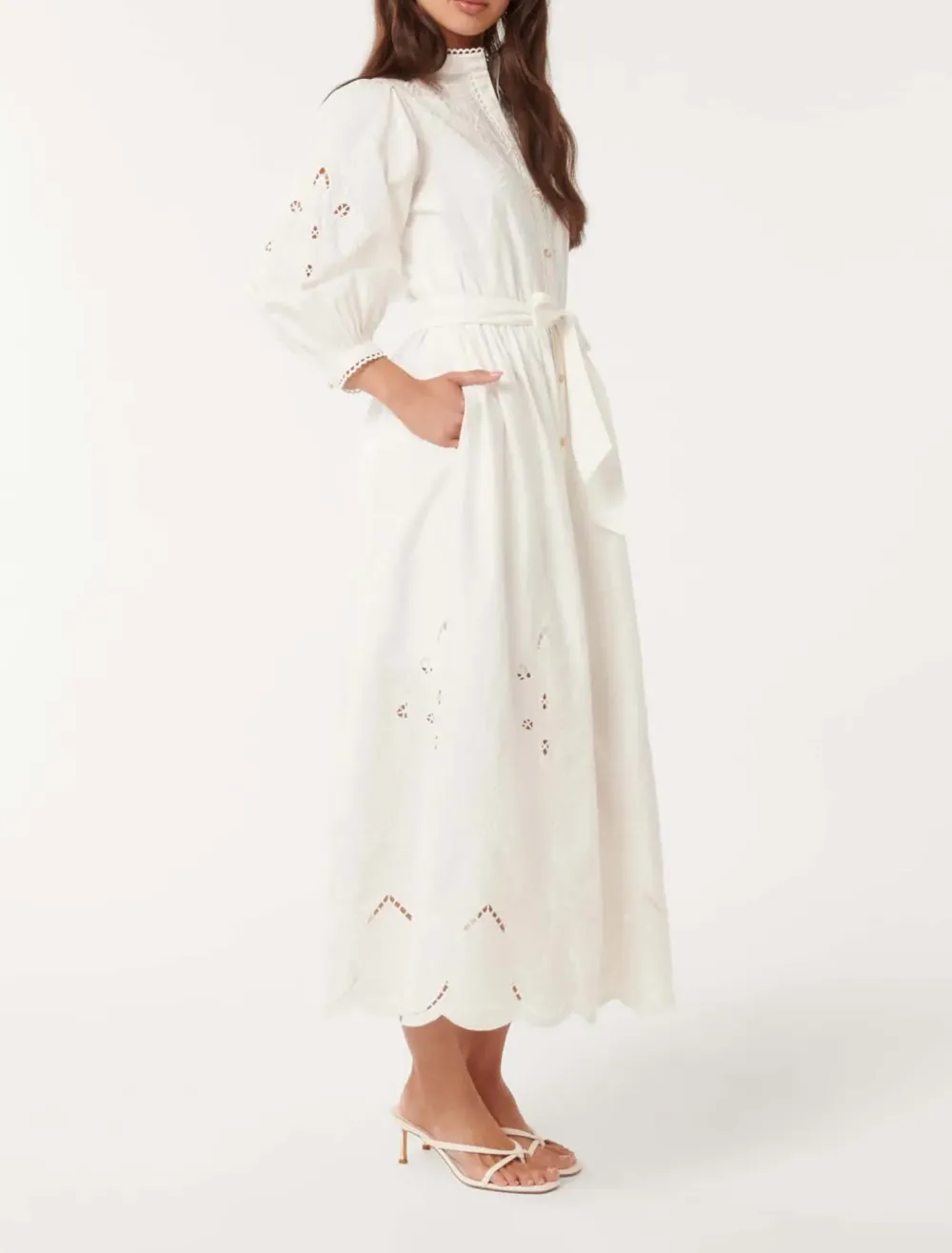 Broderie Midi Dress