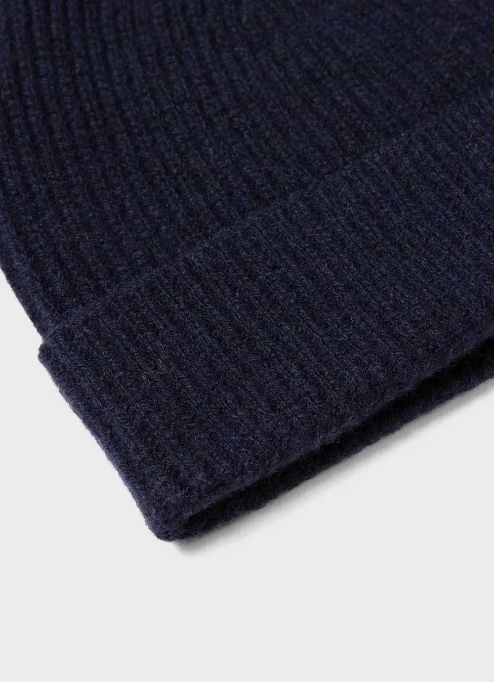 Cashmere Ribbed Hat - Blue