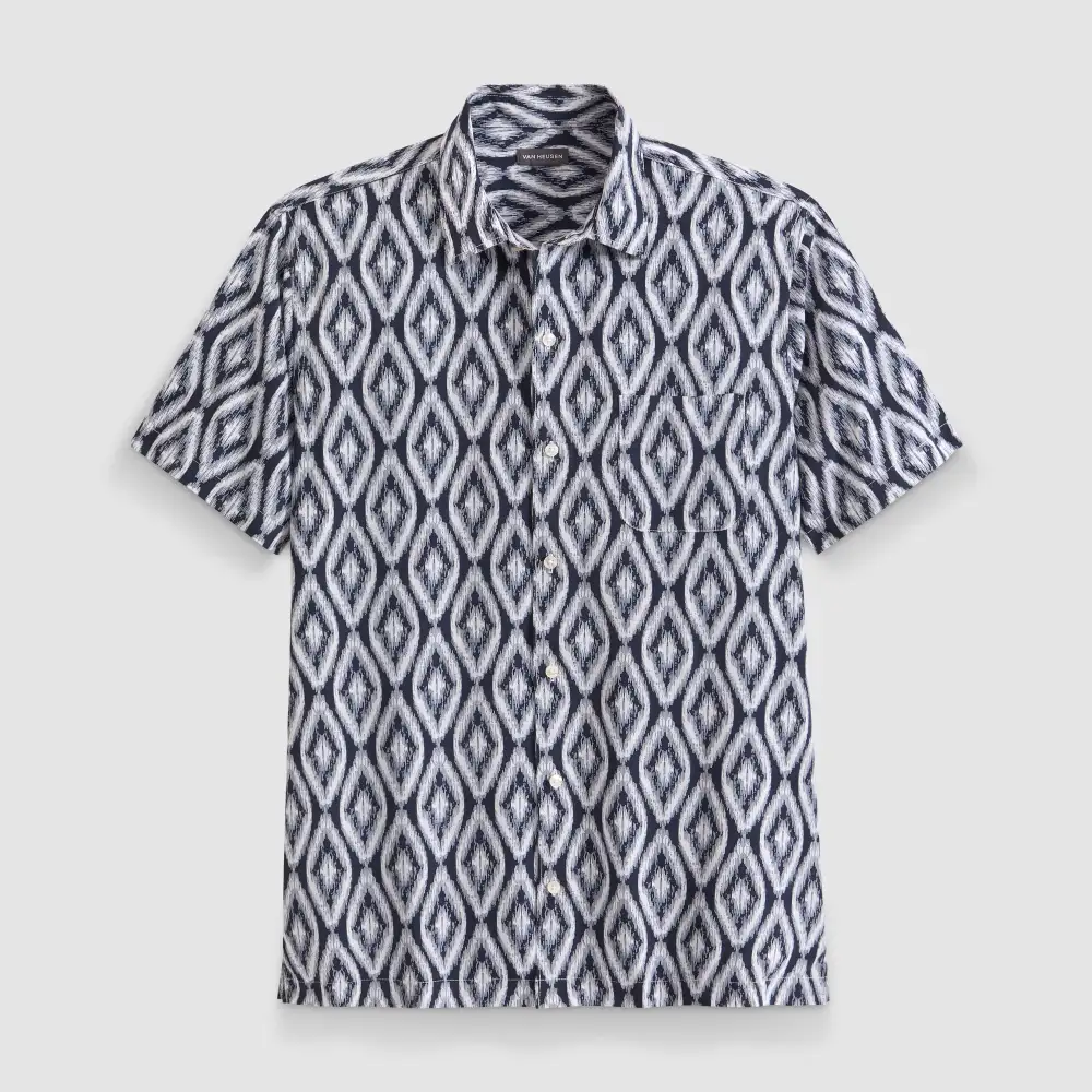 Soft Print Short Sleeve Camp Shirt
