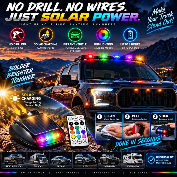 Solar RGB Car Roof Strobe Lights