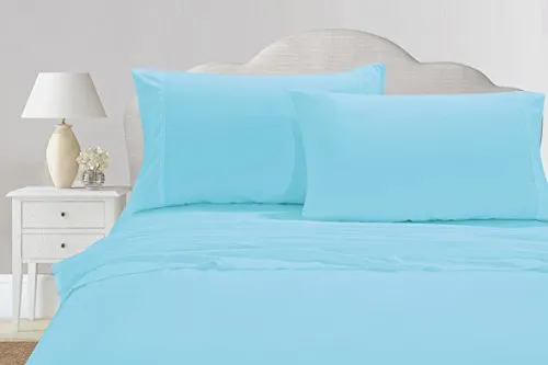 (Store Closing Sale) Set of 2 Silky Soft Polyester Single Flat Sheet