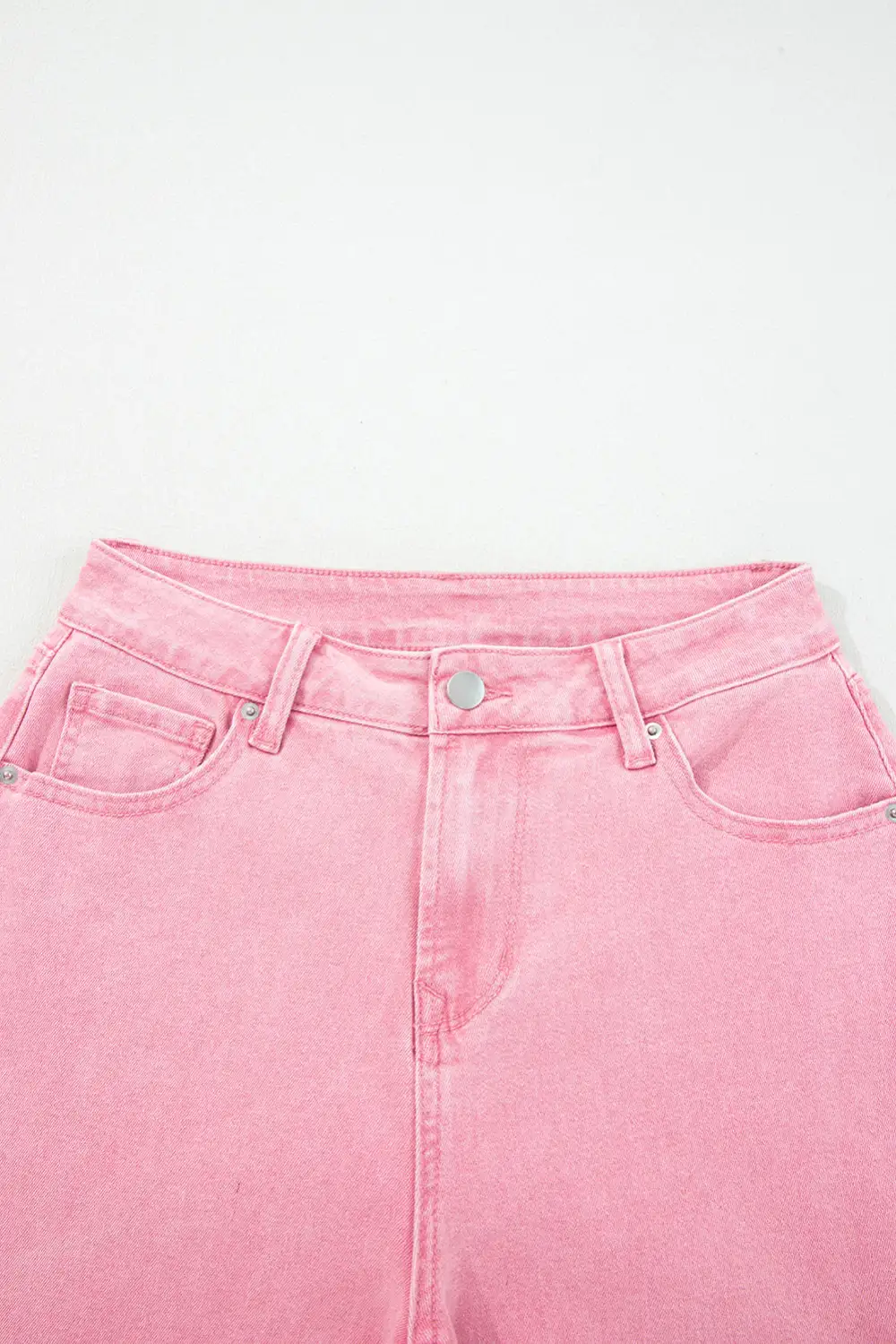 Wide Leg Cropped Peach Blossom Acid Jeans