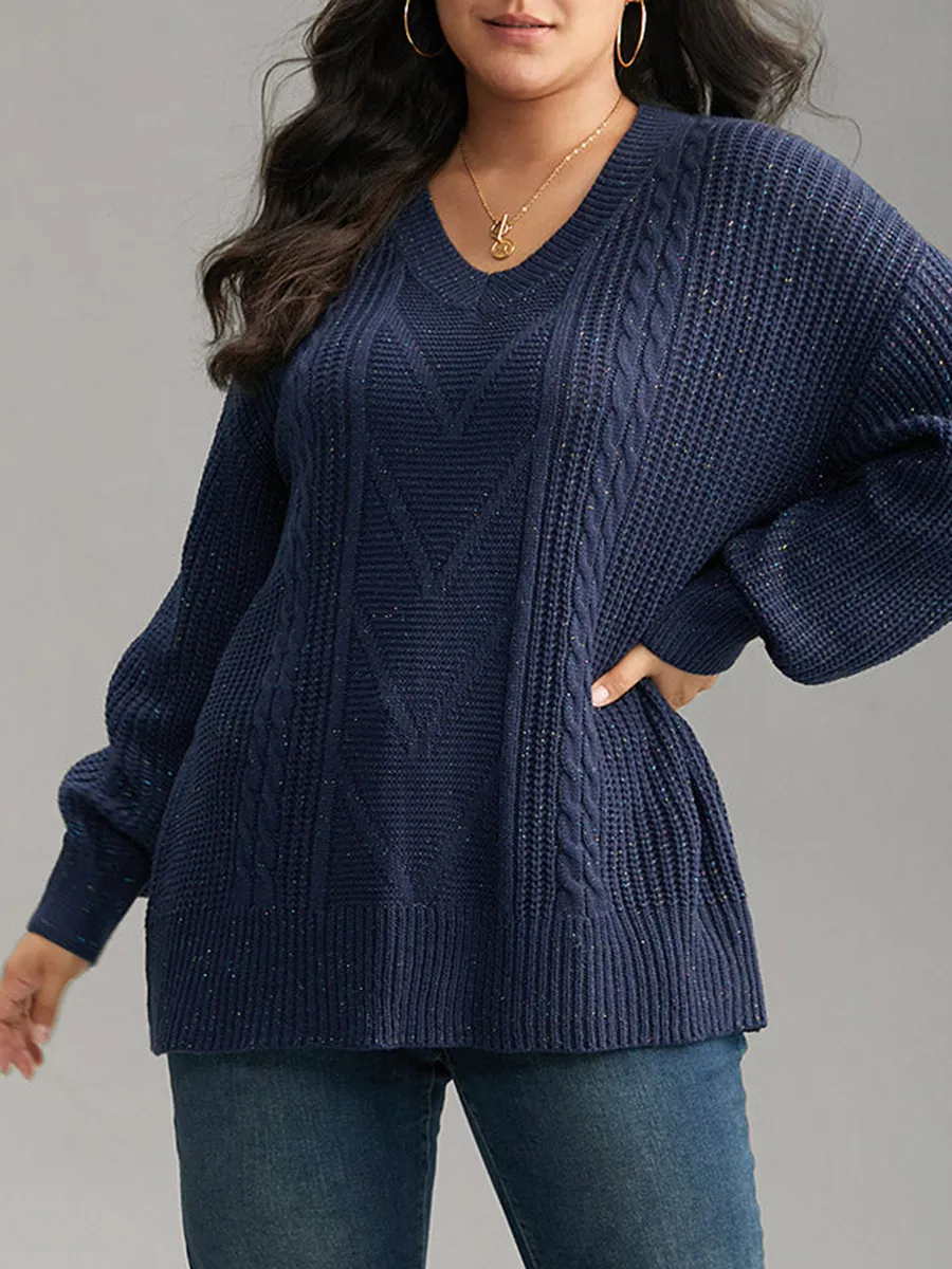 Plus size V-neck sweater