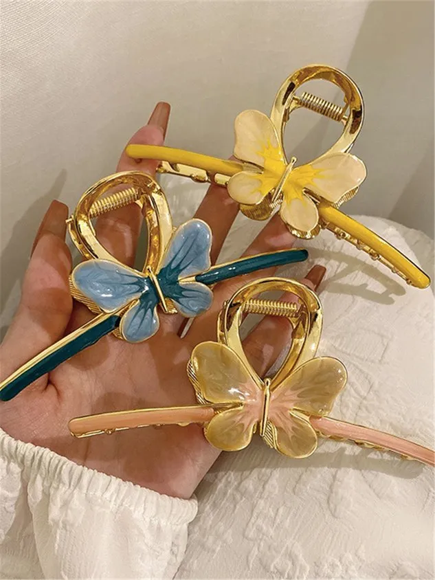 Women's Butterfly Acrylic Large Barrette Hair Accessories