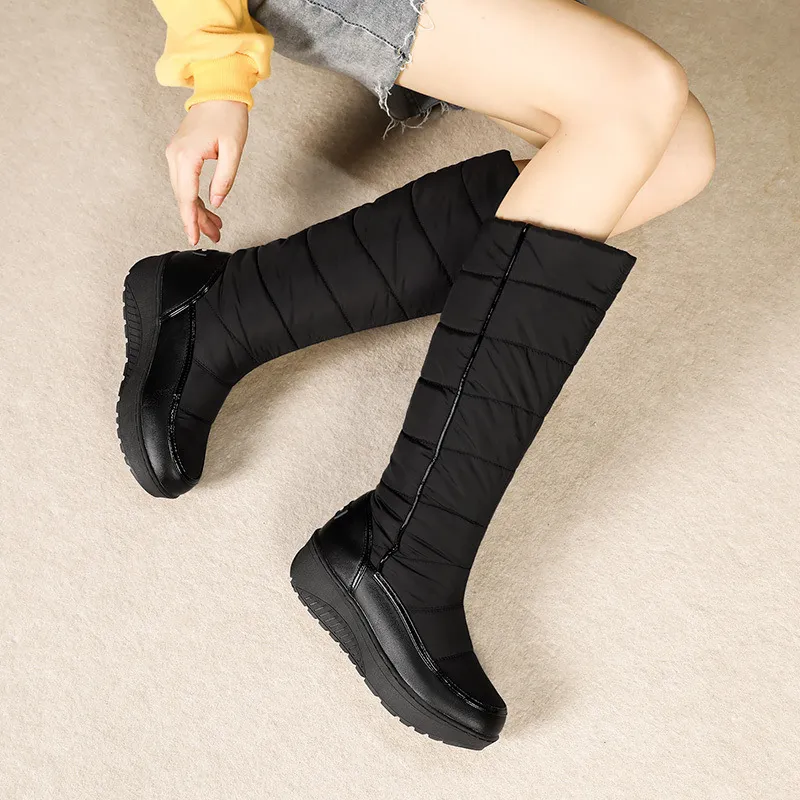 Knee-High Plush Fleece Snow Boots