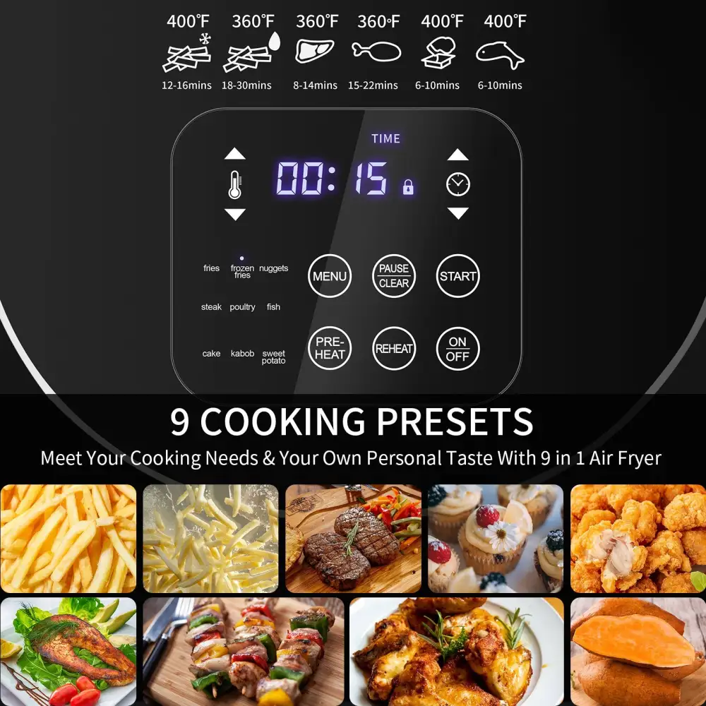 (Store Closing Sale) Hercu Air Fryer with 9 Presets