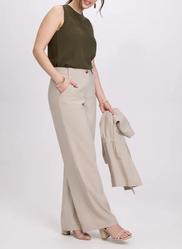 Pleated Loose Wide-Leg Pants