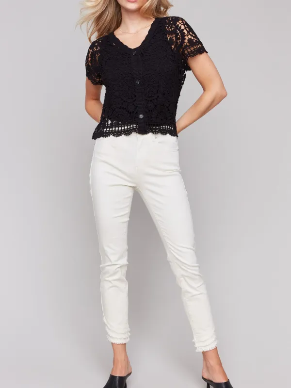 Creative Lace Hollow Ladies Top