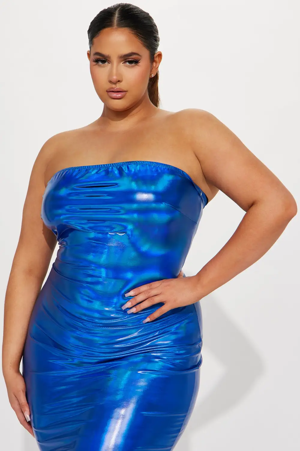 Nadia Metallic Maxi Dress - Royal