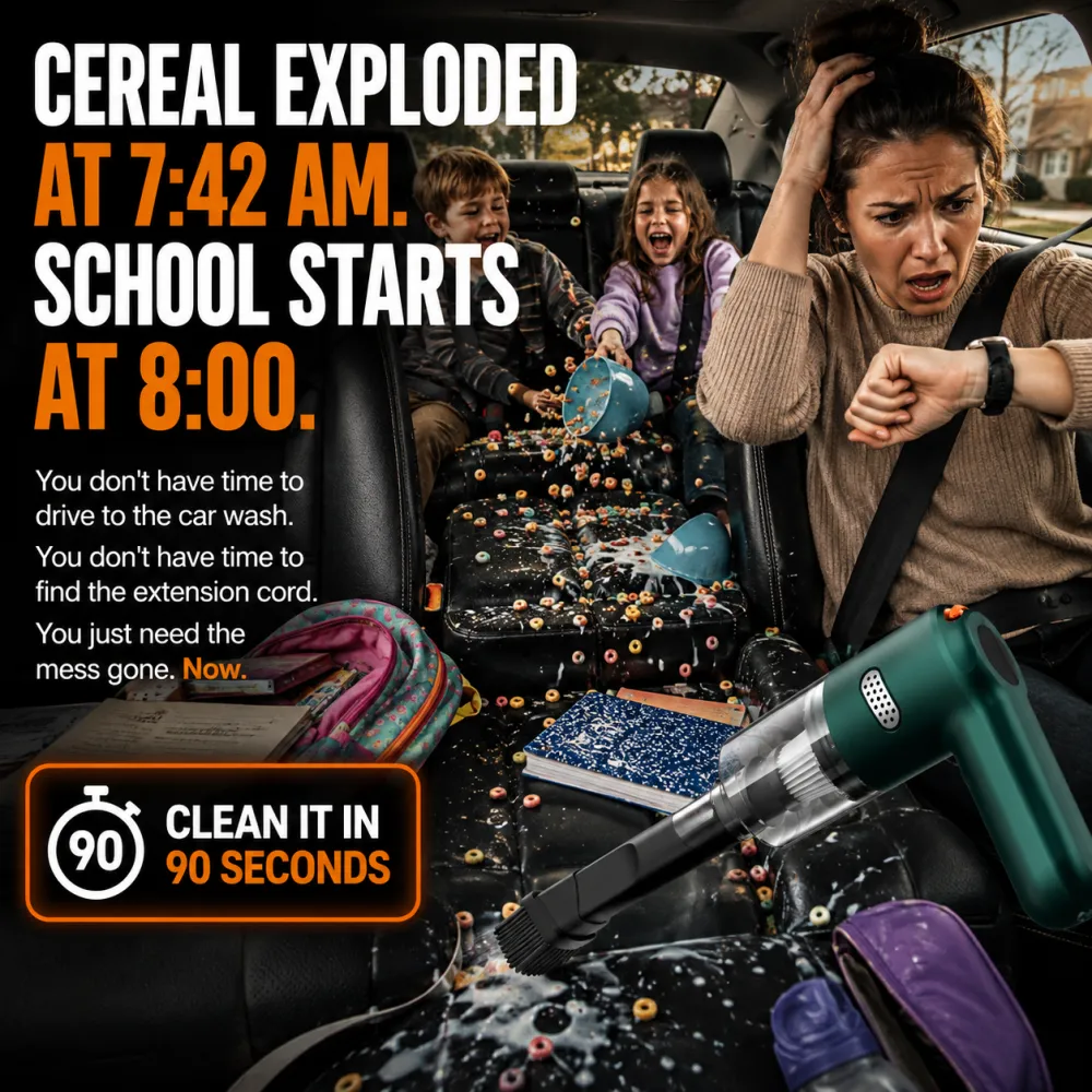 Cordless car vacuum cleaner -10000Pa suction, lightweight, long battery life!