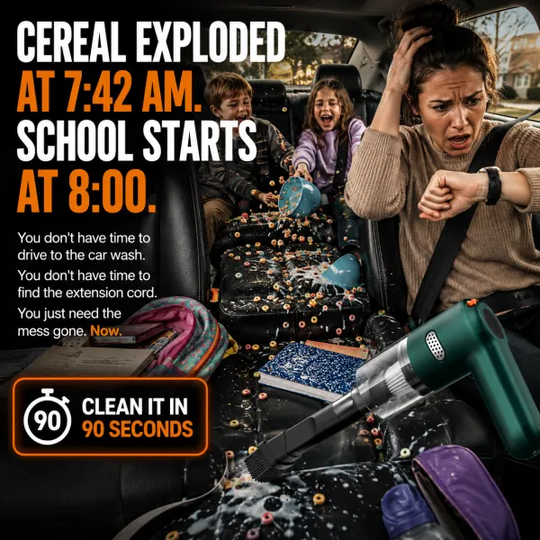 Cordless car vacuum cleaner -10000Pa suction, lightweight, long battery life!