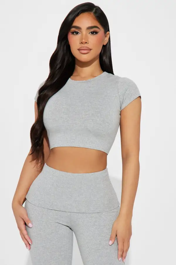 Tamara Snatched Pant Set - Heather Grey