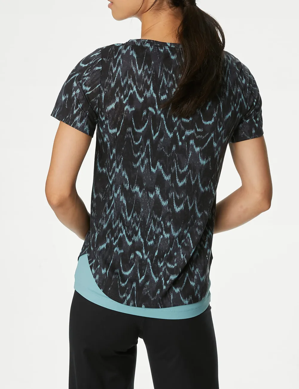 Printed Scoop Neck 2-in-1 T-Shirt