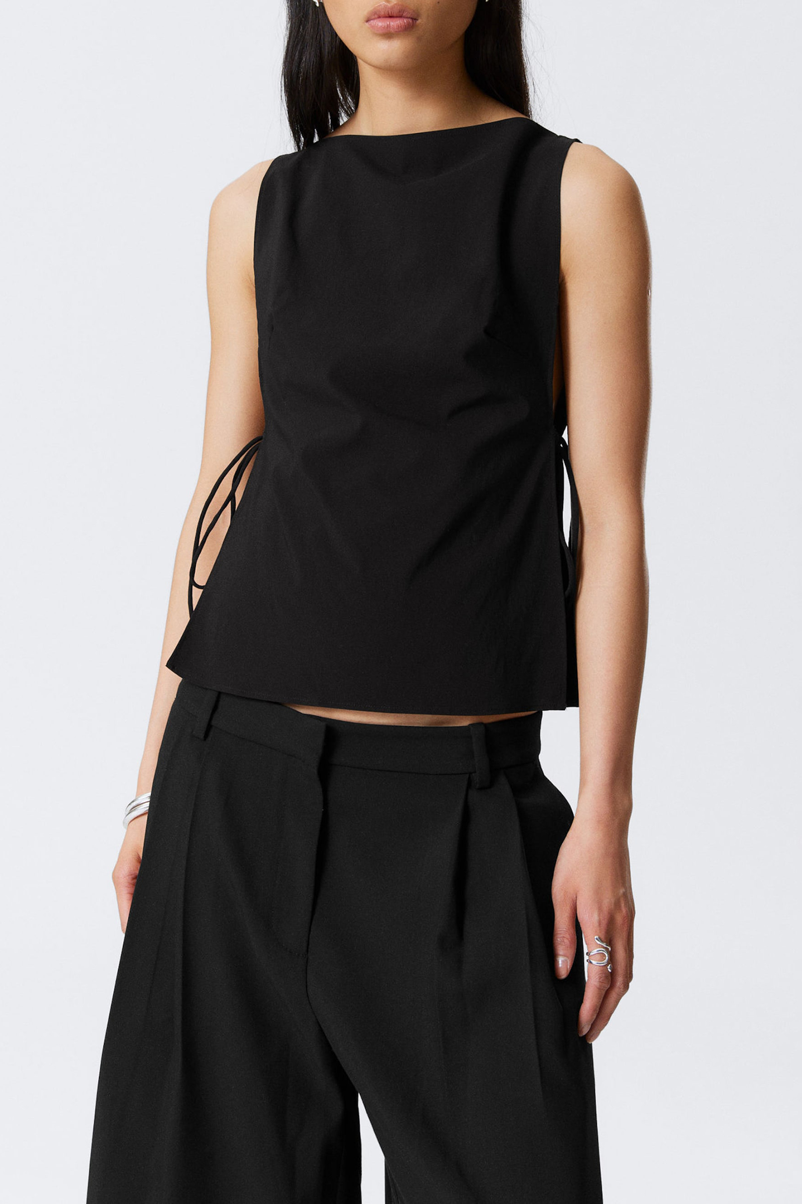 Side Tied Boat Neck Tank