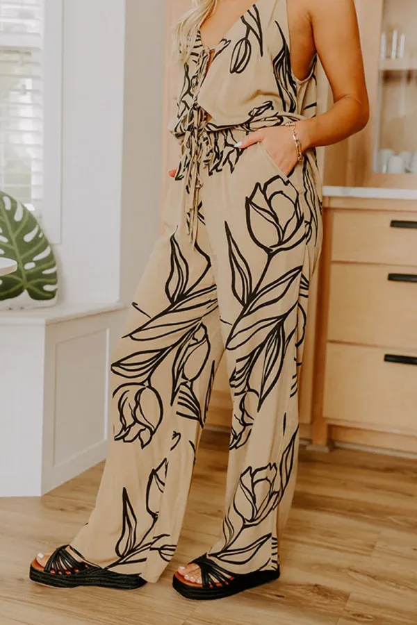 Exquisite Fashion Art Floral Women's Wide Leg Pants