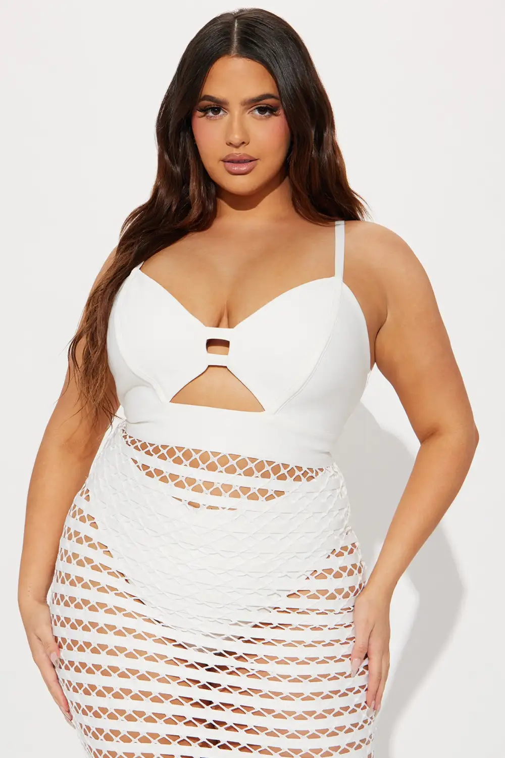 Naya Crochet Mini Dress - White