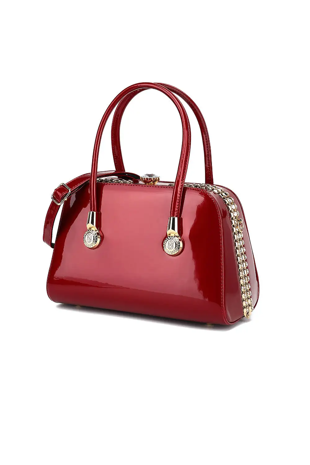 Rhinestone Frame Satchel Bag