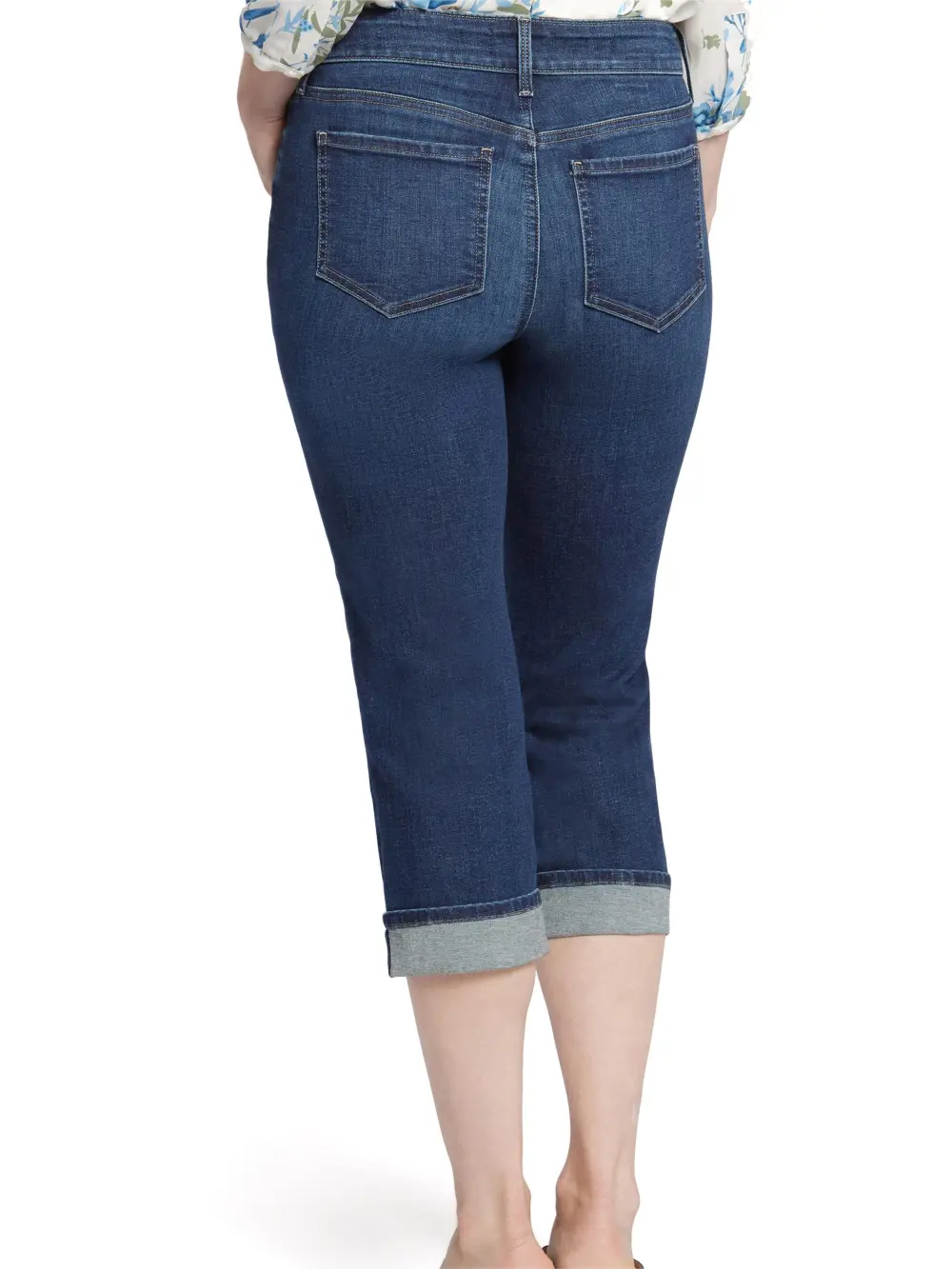 Cuffed Crop Straight Leg Jeans