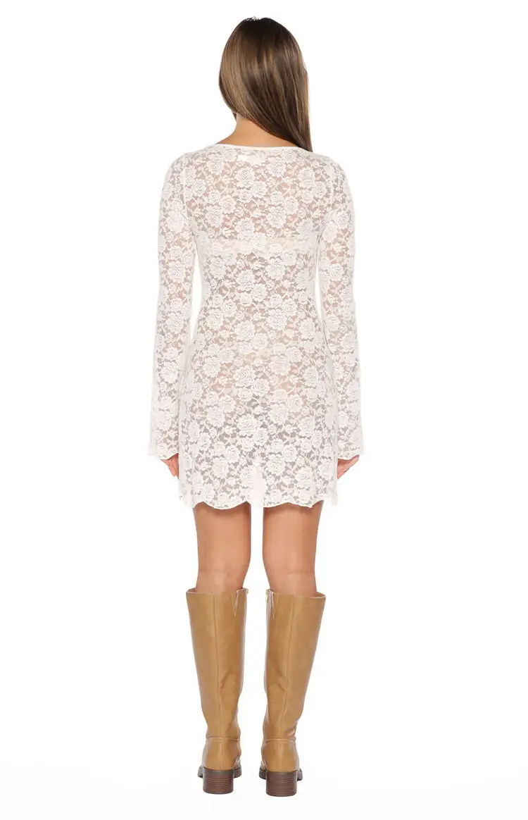 Long Sleeve Lace Mini Dress