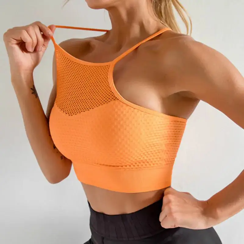 Sports Bra with Ventilated Mesh Panels