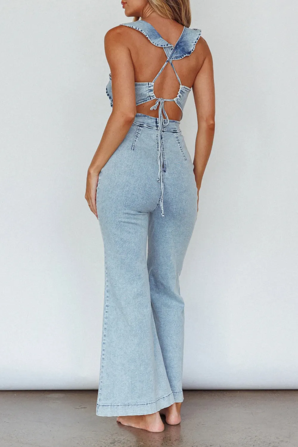 Cotton Overalls With Playful Ruffles