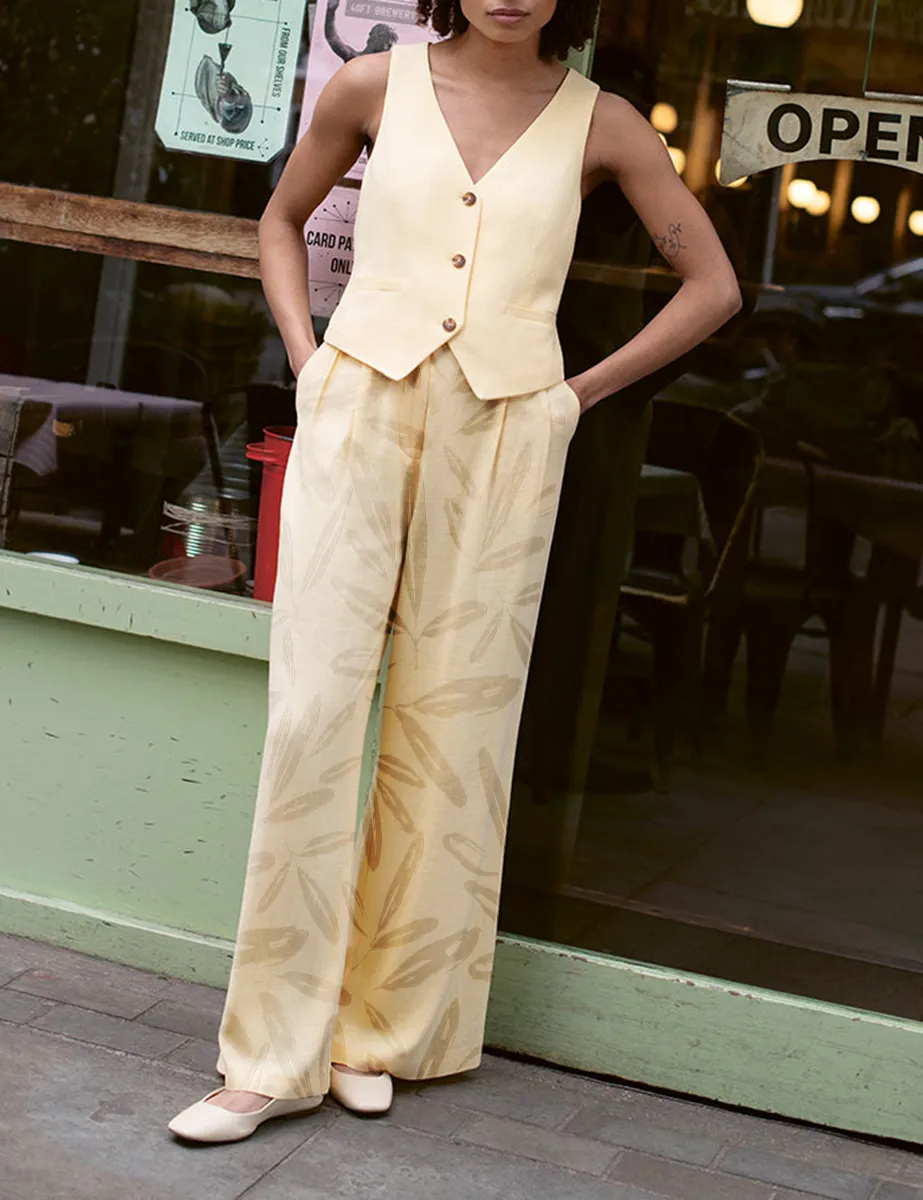 Yellow Relaxed Tailored Trousers