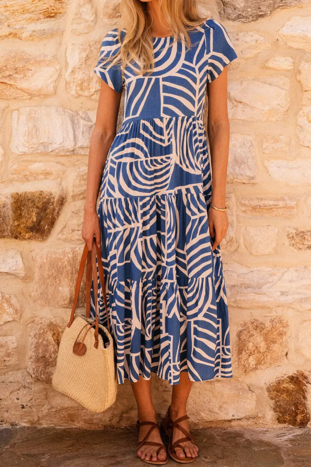 Short Sleeve Tiered Dress