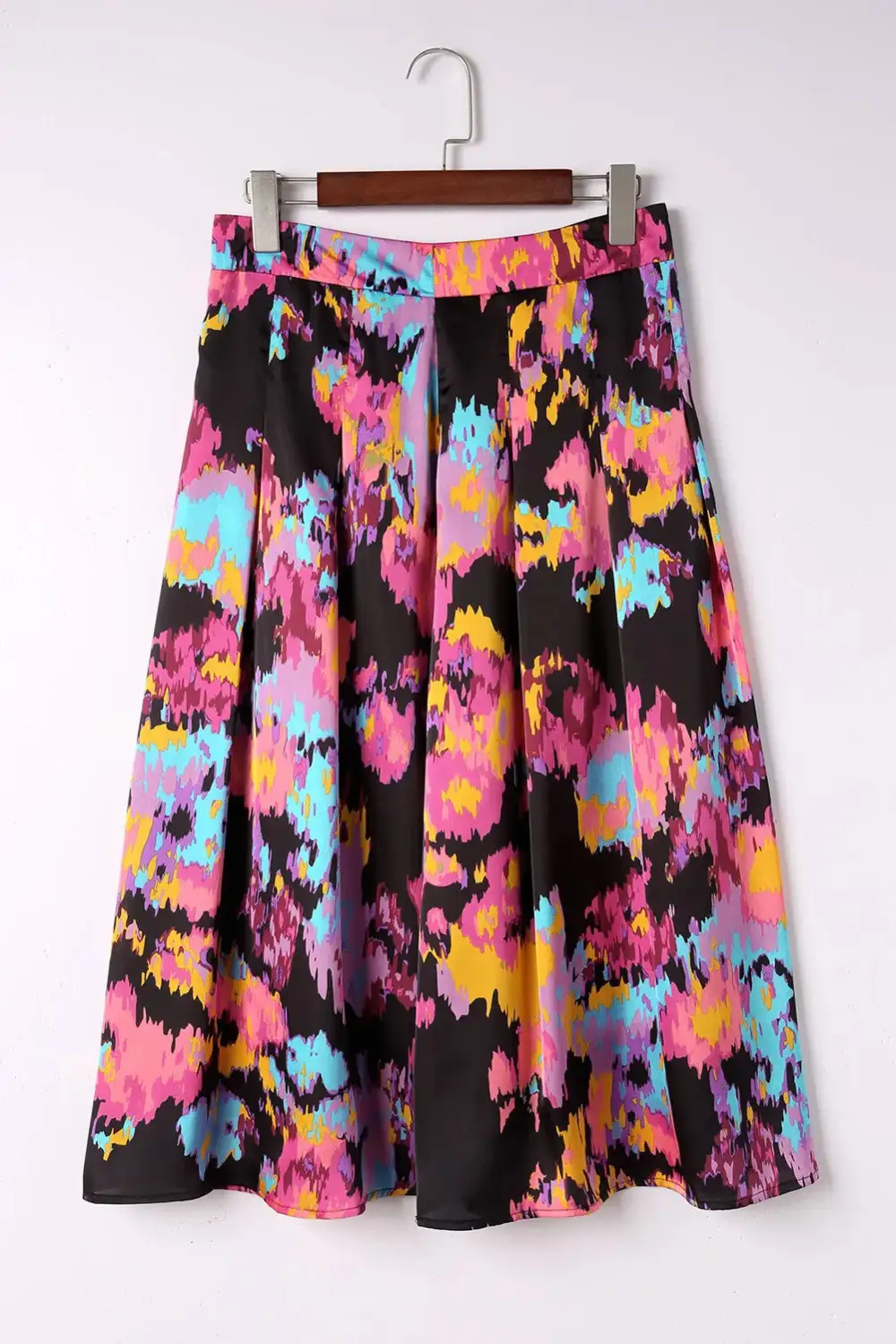 Daytime Floral Print Pleated Skirt