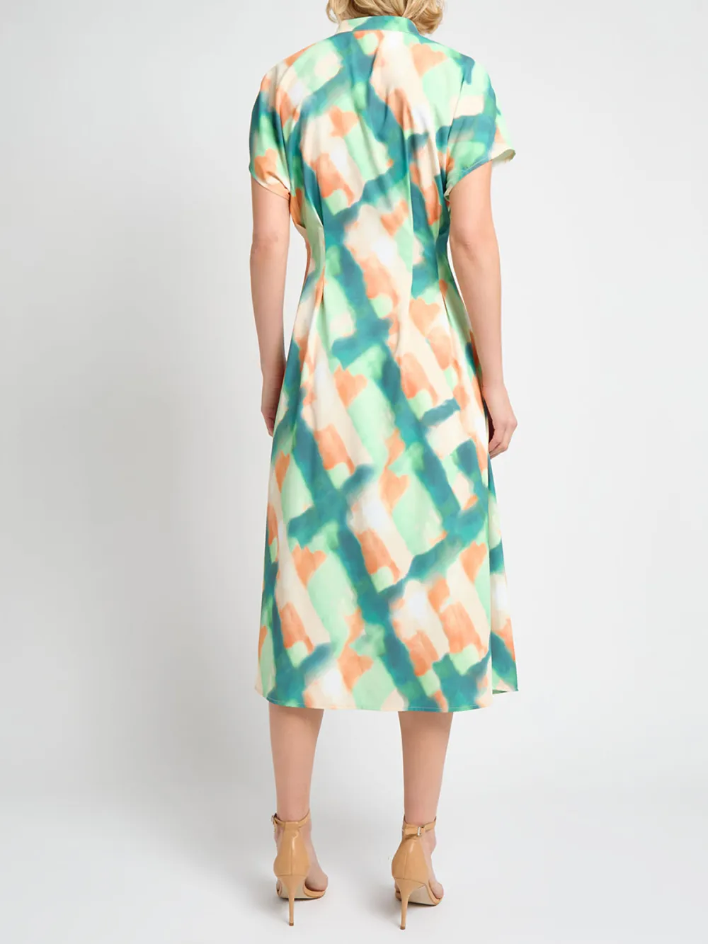 Shoulder Drop Short Sleeved Dress