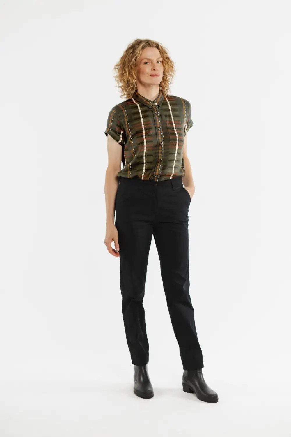 Bea Shirt / Olive Stripe