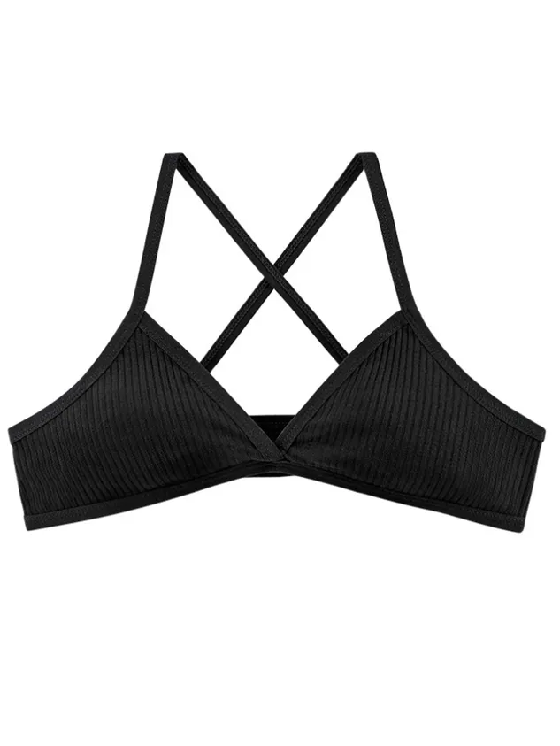 Wireless Sports Bra Comfort and Style with Cross-Strap Bra & Bralette