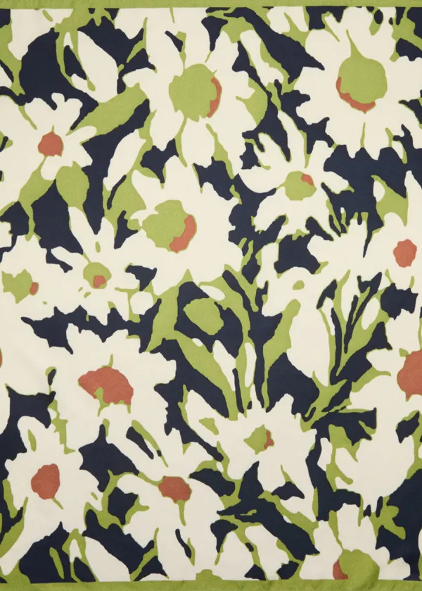 Casual Style Green Floral-Print Scarf