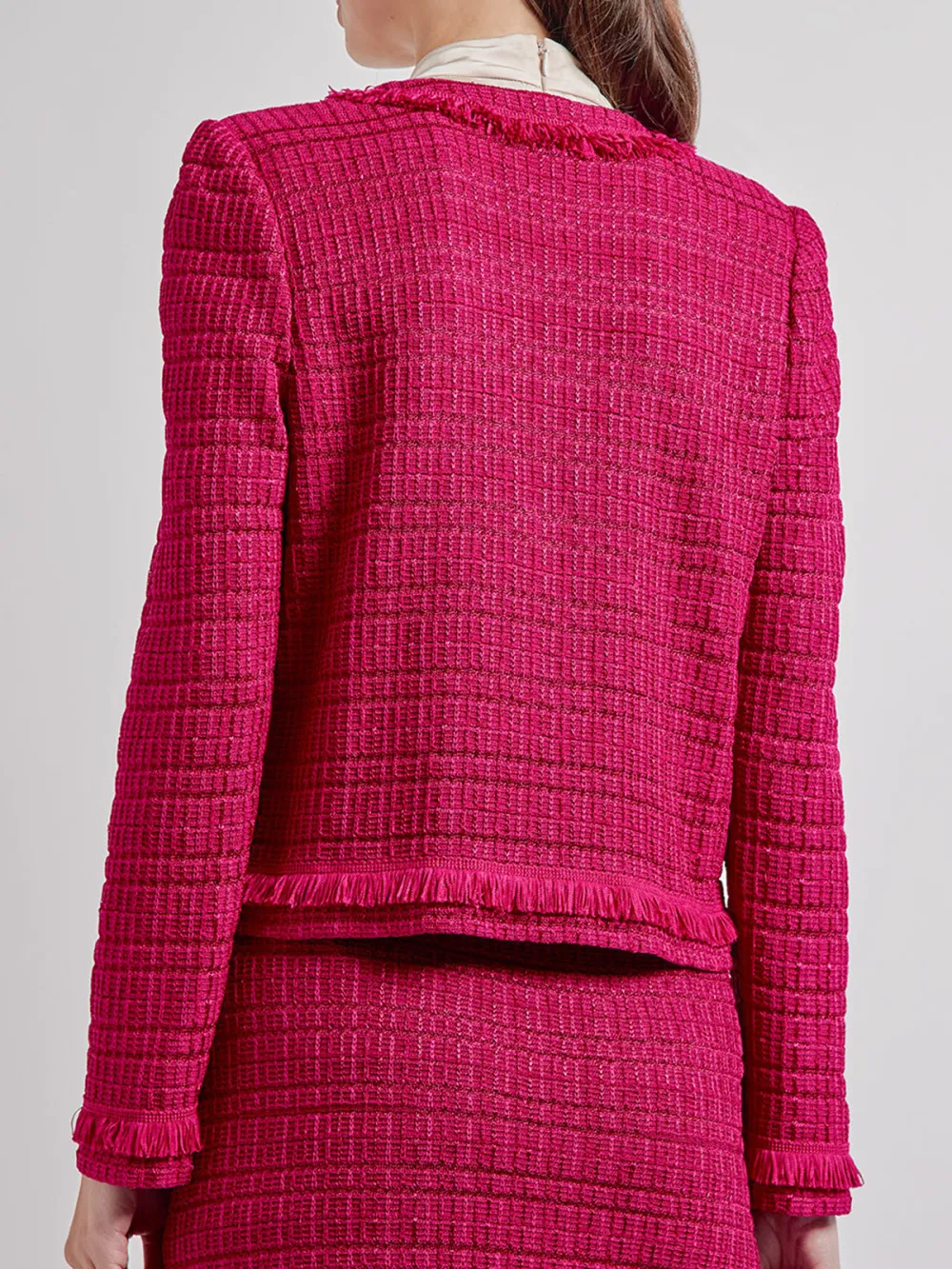 Bordered V-Neck Jacket